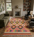 Boho Geometric Handwoven Jute Kilim Rug