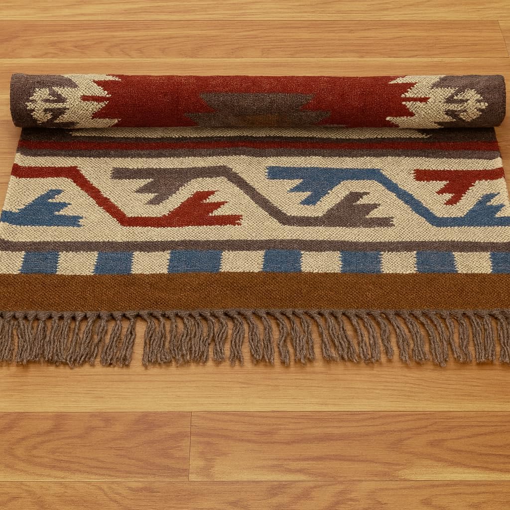 Red Reversible Handwoven Kilim Rug