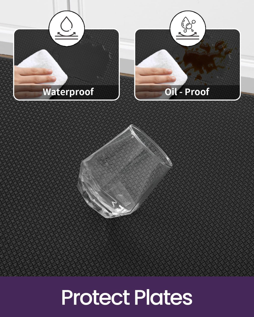 Black Foam Anti-Fatigue Kitchen Runner