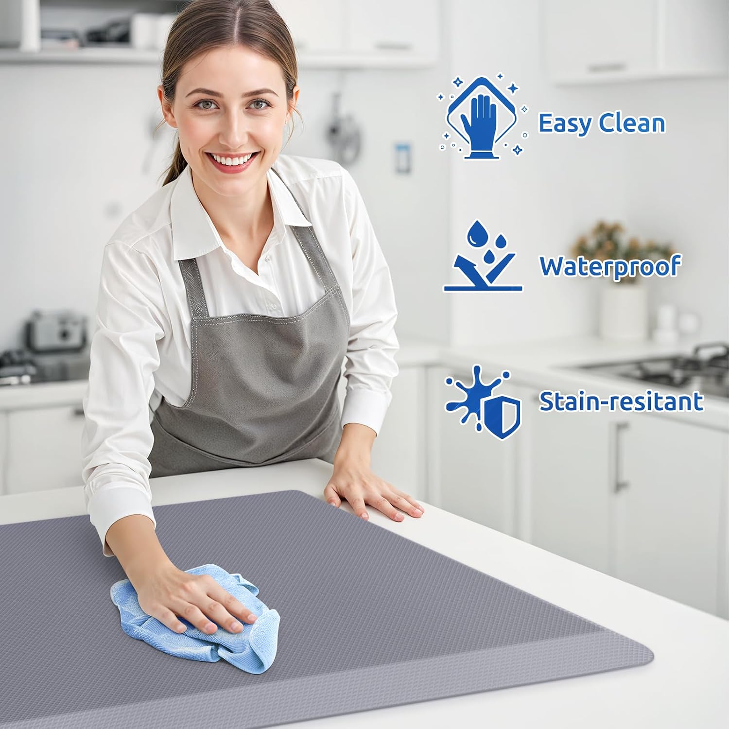 2PC Stainproof Foam Kitchen Mats