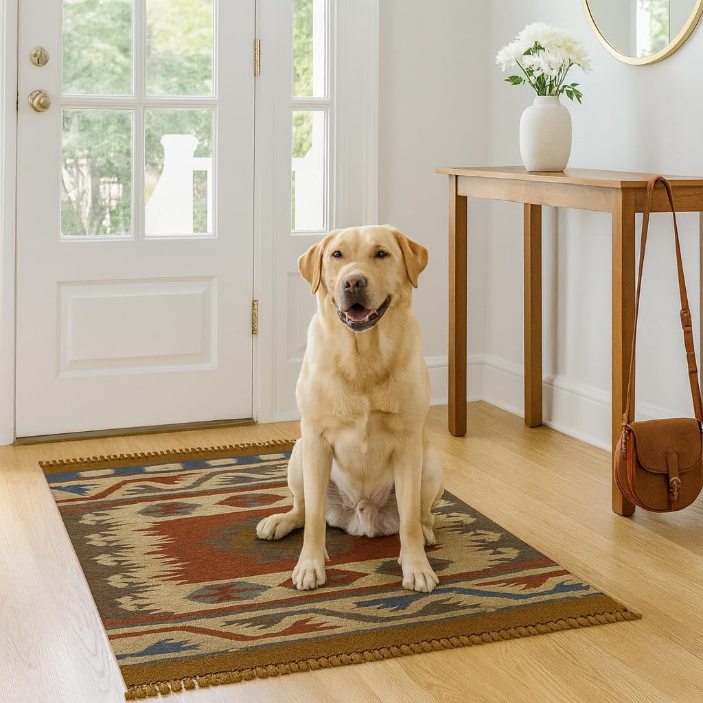 Red Reversible Handwoven Kilim Rug