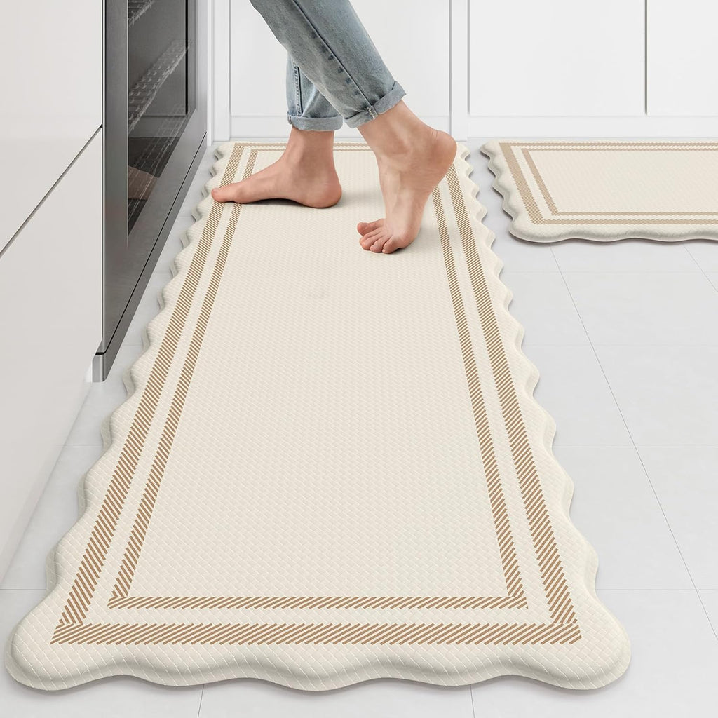 Beige Boho Scalloped Mat Set