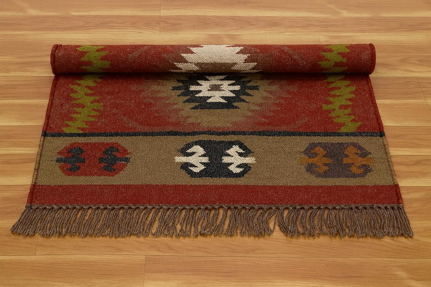 Multicolor Reversible Woven Kilim Rug