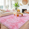 Pink Tie-Dye Non-Slip Fluffy Shag Rug