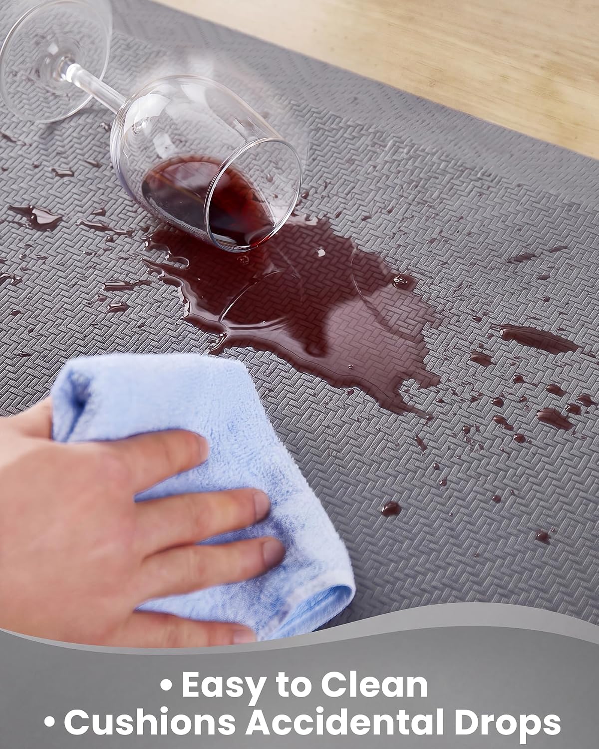 Grey Thick Waterproof Kitchen Cushion Mat
