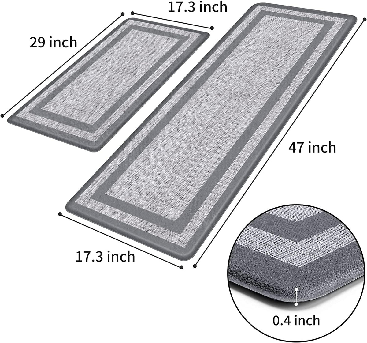 Grey PVC Anti-Fatigue Mat Set