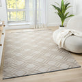 Beige Washable Moroccan Trellis Rug