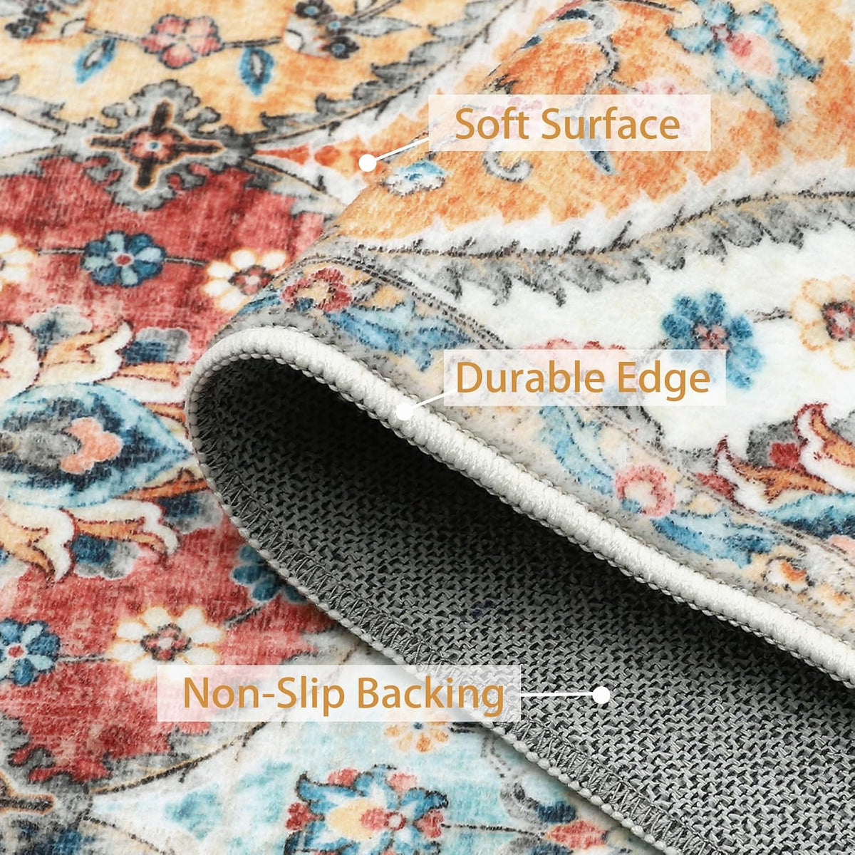 Cream Distressed Moroccan Trellis Rug
