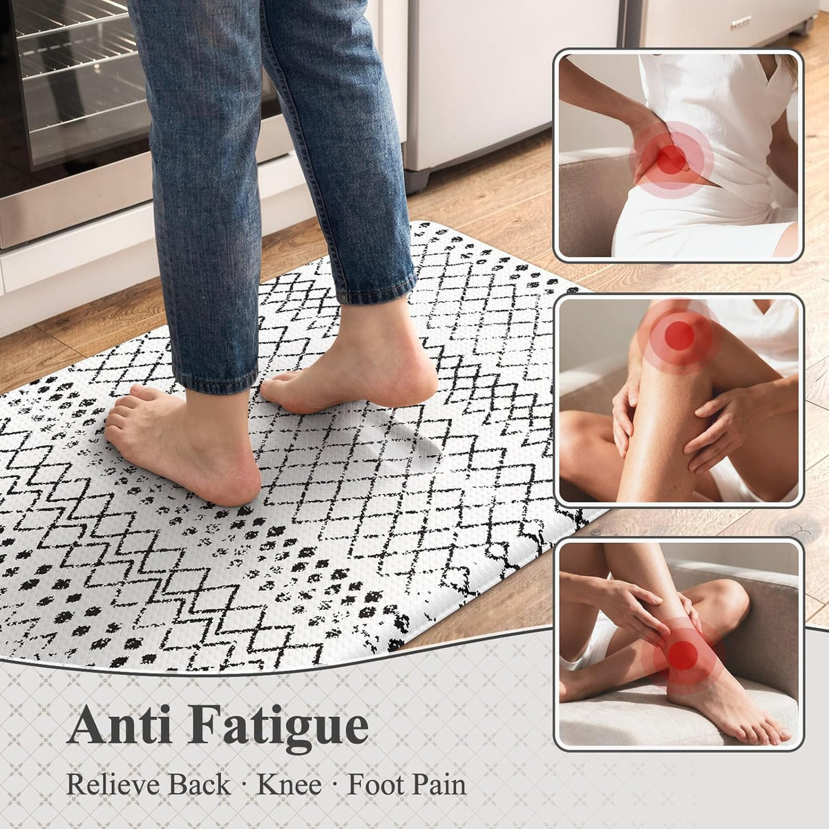 Black White Waterproof Foam Mat Set