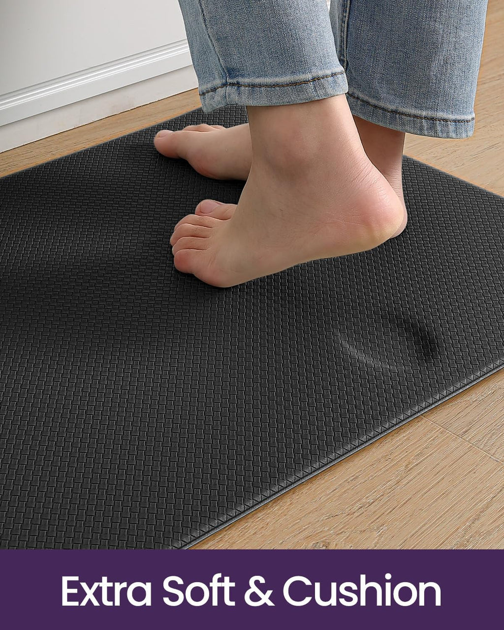 Black Foam Anti-Fatigue Kitchen Runner