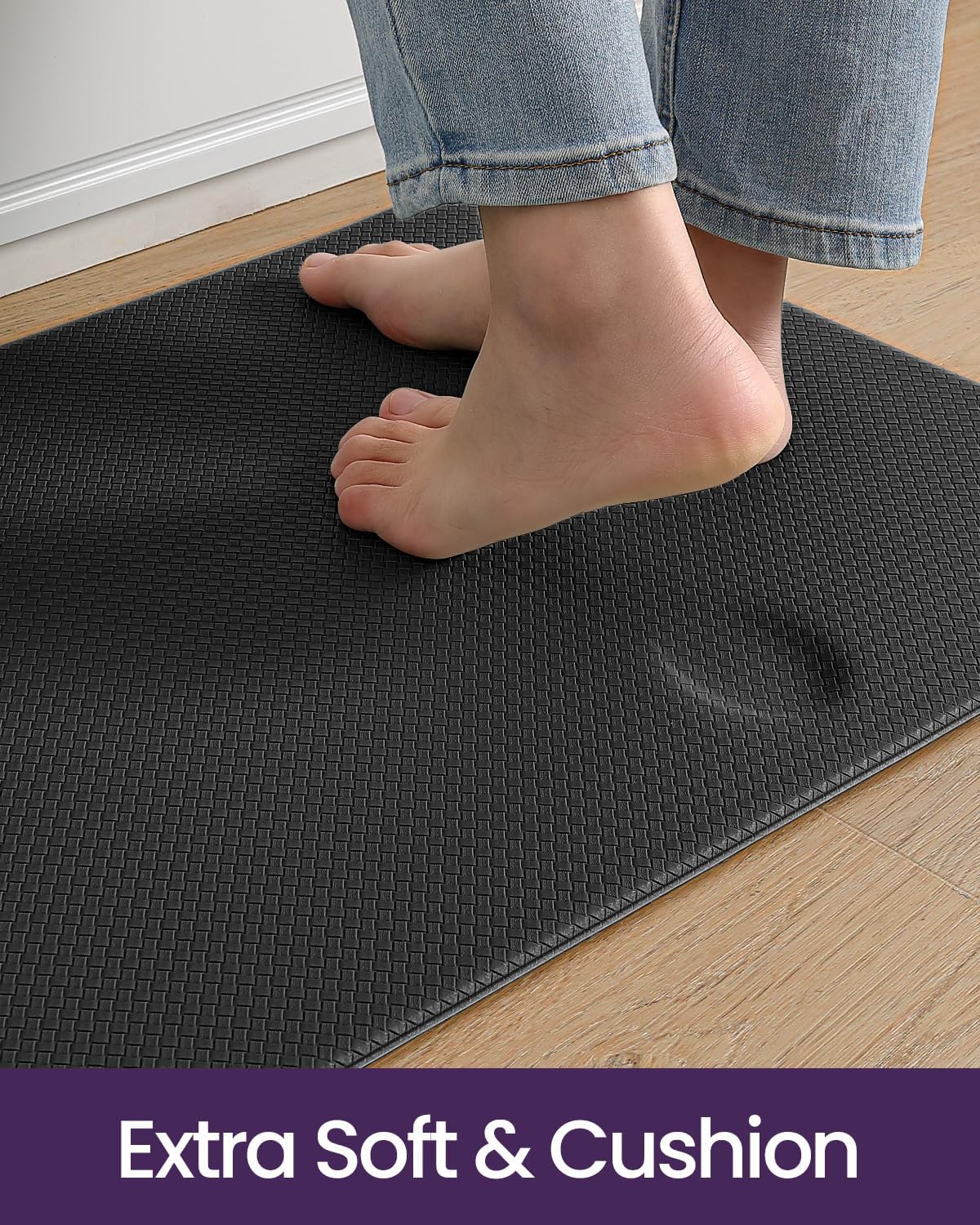 Black Foam Anti-Fatigue Kitchen Runner