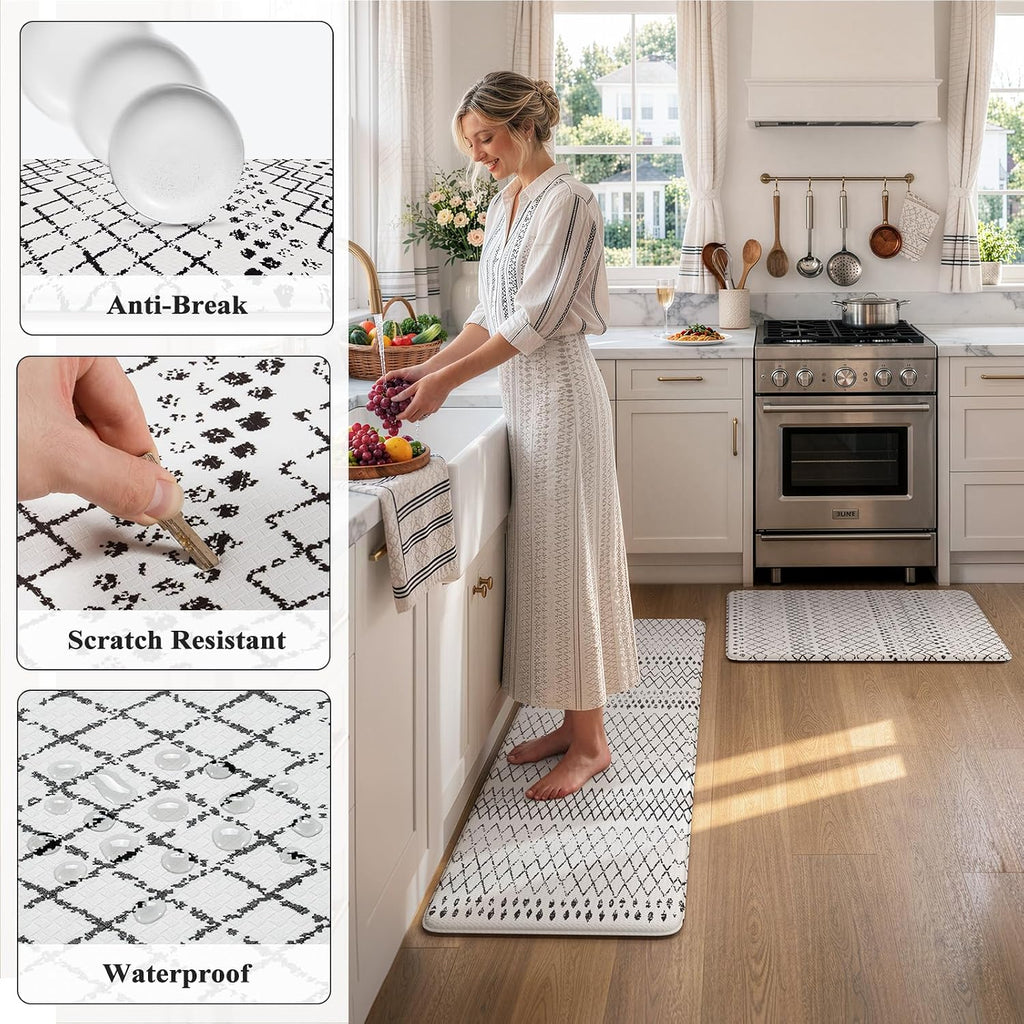 Black White Waterproof Foam Mat Set
