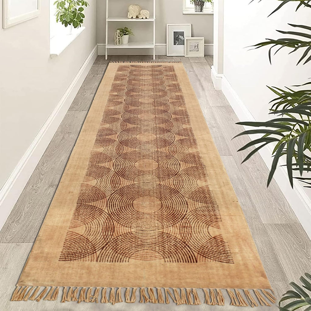 Brown Handwoven Boho Kilim Area Rug