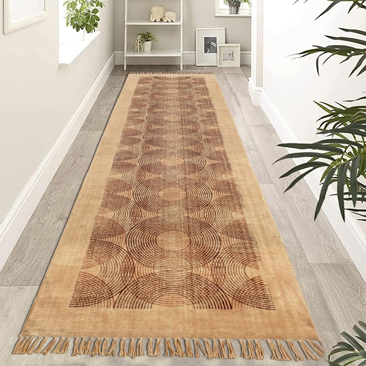 Brown Handwoven Boho Kilim Area Rug