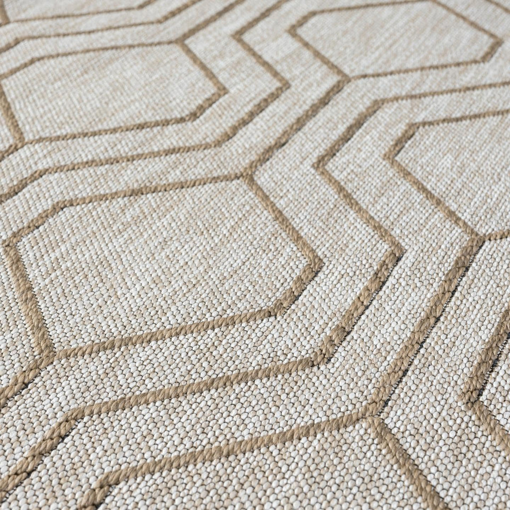 Beige Washable Moroccan Trellis Rug