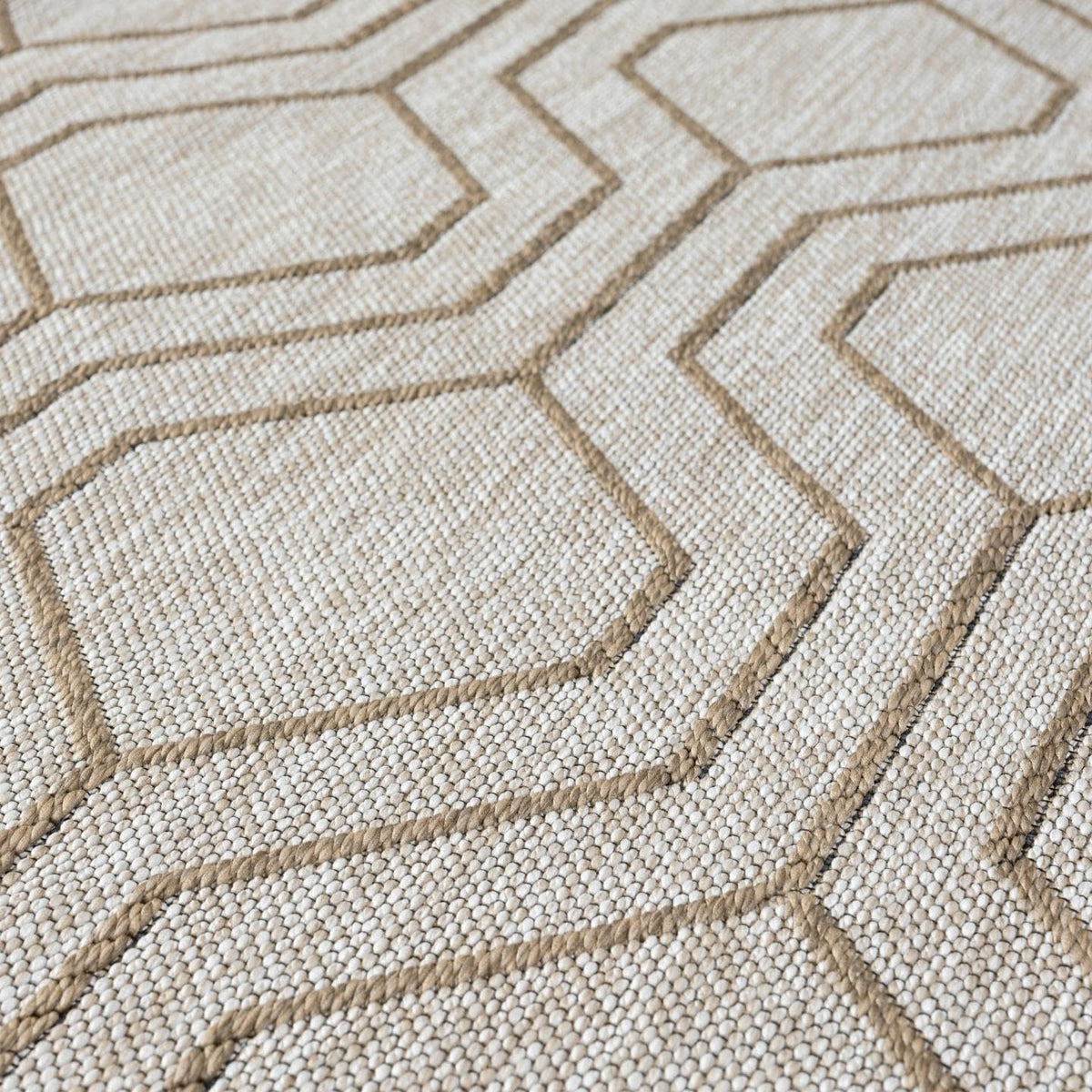 Beige Washable Moroccan Trellis Rug