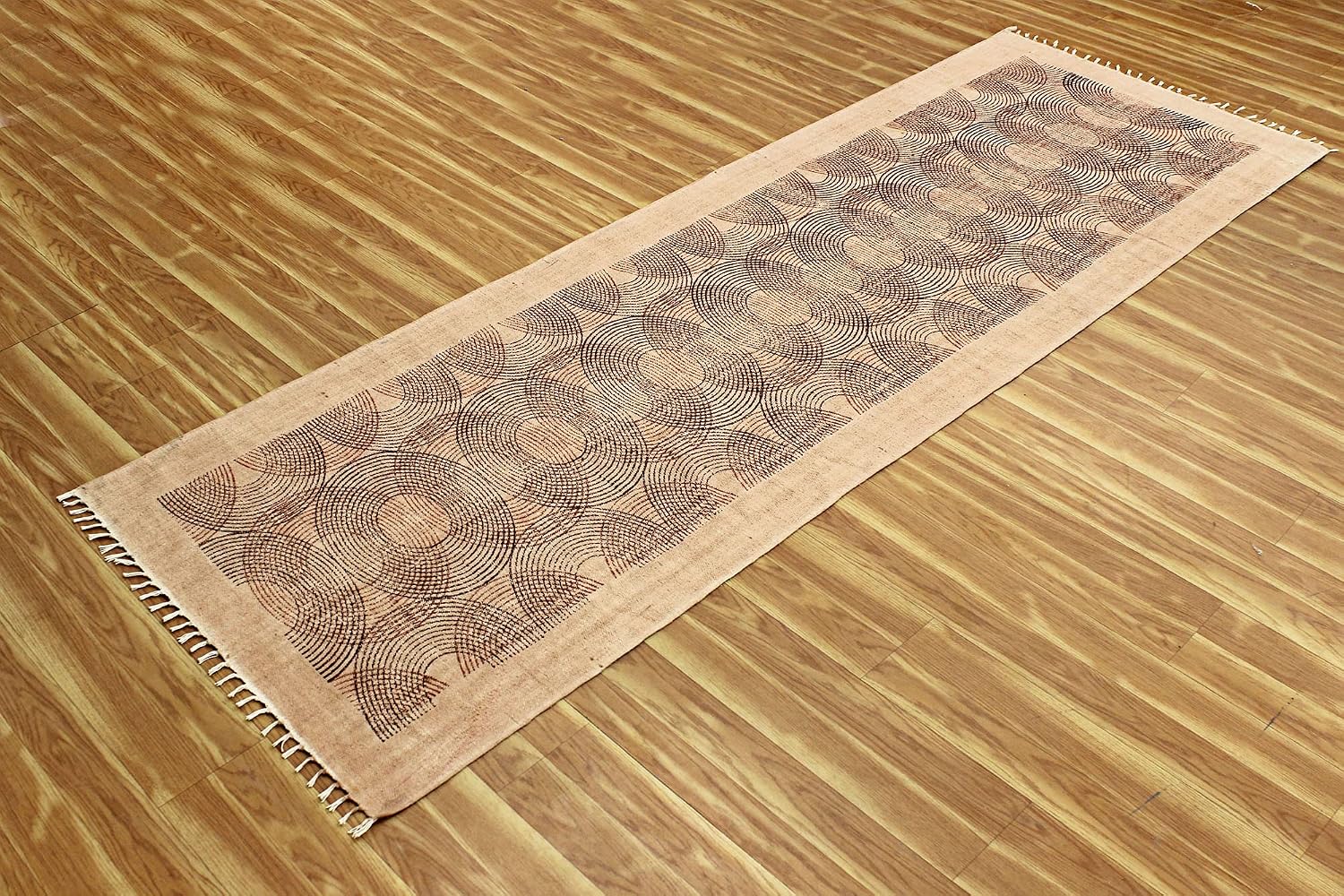 Brown Handwoven Boho Kilim Area Rug