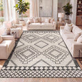 Cream Black Beni Souk Moroccan Rug