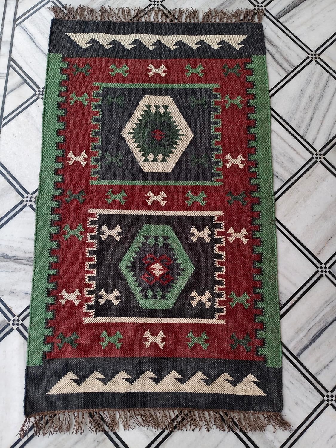 Multicolor Handwoven Reversible Kilim Rug