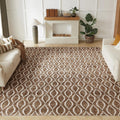 Cream Washable Moroccan Trellis Rug