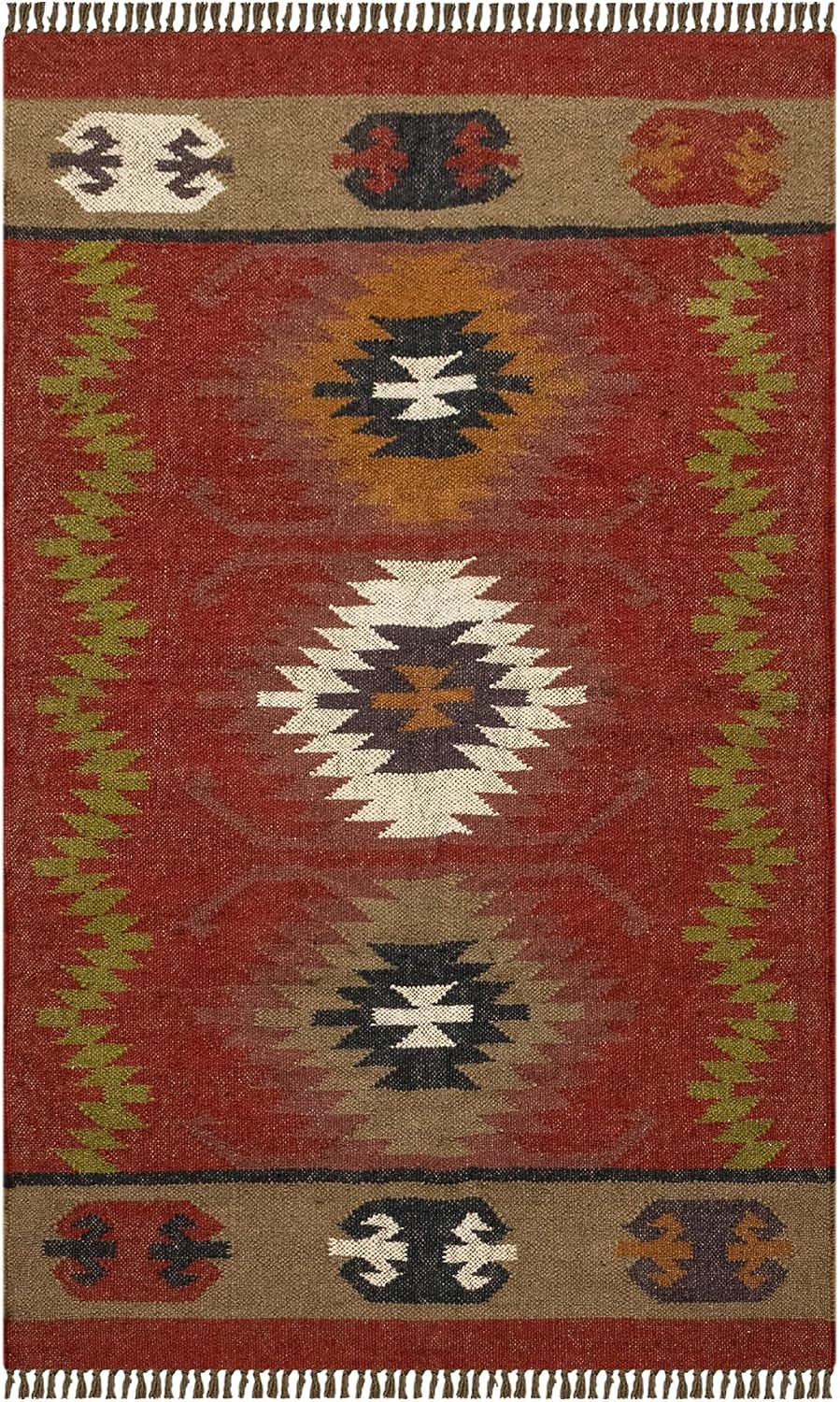 Multicolor Reversible Woven Kilim Rug