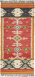 Boho Tribal Jute Kilim Runner Rug