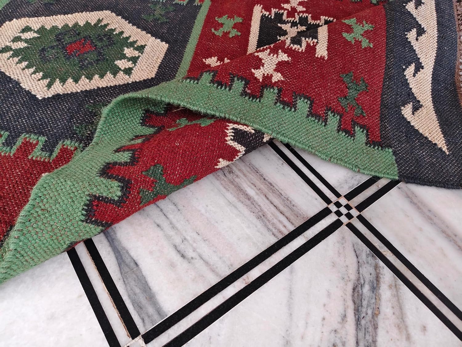 Multicolor Handwoven Reversible Kilim Rug
