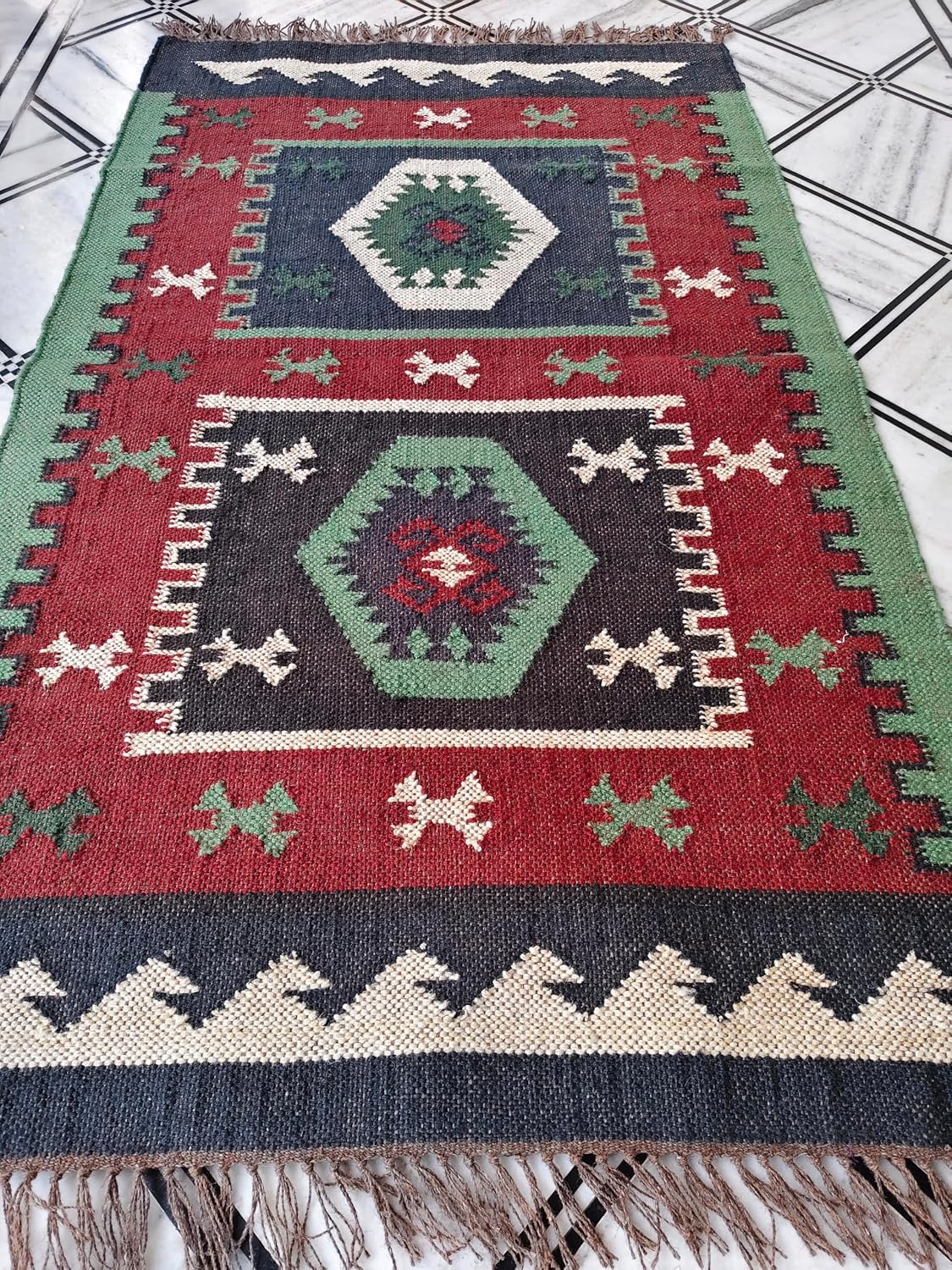 Multicolor Handwoven Reversible Kilim Rug